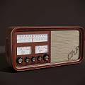 Vintage Headphone Speaker With Wooden Casing Classic Dial And Control Knobs