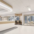 Spacious Bright Hospital Outpatient Clinic Interior With Reception And Beds
