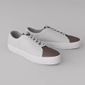 White And Brown Casual Shoes With White Soles And Lace Up Design For Daily Wear