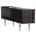 Modern Entryway Cabinet And Sideboard With Vertical Stripes And Metal Legs