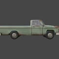 Vintage Rusted Light Green Old Truck With Classic Weathered Exterior