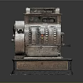 Vintage Cash Register Design With Ornate Metal Body And Mechanical Buttons