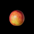 Fresh Ripe Peach With Red And Yellow Skin On Black Background