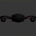 Futuristic Black Sci-Fi Spaceship With Red Accents Green Engines And Streamlined Design