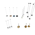 Modern Hanging Chandeliers with Round Bases and Black White Brown Color Designs