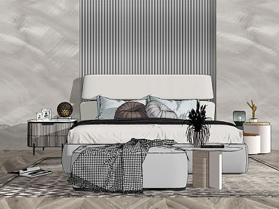 Modern background double bed model