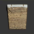 Woven Pet Basket with White Rim and Straps for Small Animals
