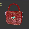 Stylish Silver Handbag With Braided Handle And Front Emblem For Daily Use