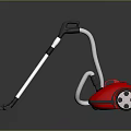 Red Modern Vacuum Cleaner With Sleek Design And Powerful Suction For Home Floor Cleaning