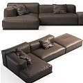 Modern Multiplayer Sofa Pillow Right Angle 3d model