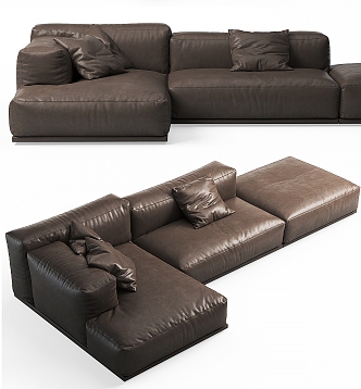 Modern Multiplayer Sofa Pillow Right Angle 3d model