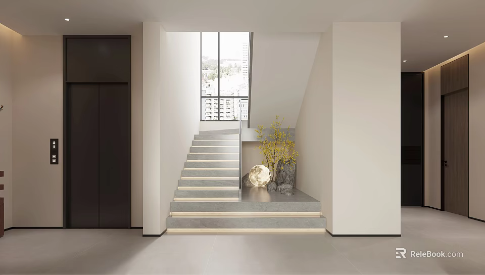 Modern Open Kitchen Interior Design With Spacious Layout And Stylish Cabinets 3d model