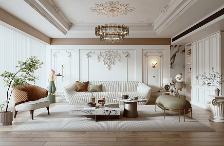 French Living Room 3d model