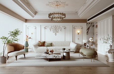 French Living Room 3d model