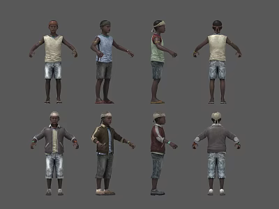 Male Figures With Various Poses And Different Outfits In Multiple Angles 3d model