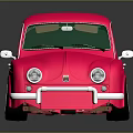 Pink Toy Car Small Sedan With Green Windows On Gray Reflective Surface