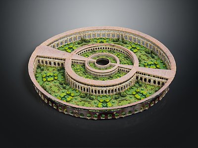 European Garden Stereo Garden Roman Garden Greek Garden 3d model