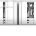 Modern Wardrobe Design With Sliding Doors Hanging Clothes And Storage Drawers