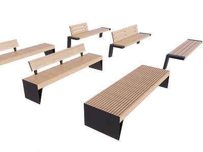 Modern Landscape Seat Outdoor Seat Anticorrosive Wooden Seat model