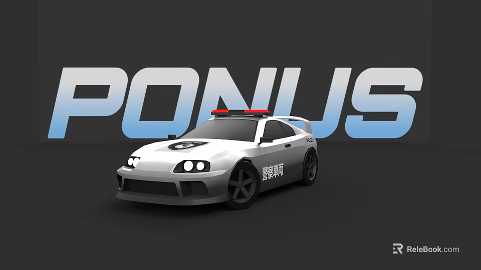White Pontiac Police Car With Red Emergency Lights And Sporty Exterior 3d model 