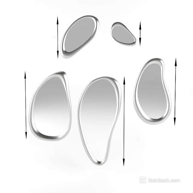 Modern Decorative Mirrors With Various Shapes And Design Elements For Home Decor 3d model 
