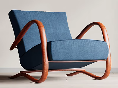Middle Ancient Style Leisure Chair Single Sofa 3d model