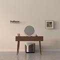 Modern Dressing Table Dressing Stool Mirror 3d model