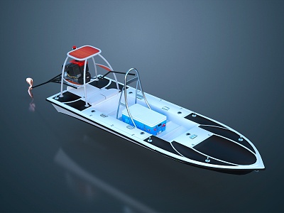 Modern boat dinghy fishing boat speedboat single boat 3d model