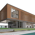 Modern Sales Department Building Simple Sales Department Club 3d model
