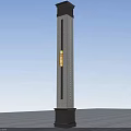 Classic Black and White Decorative Column With Ornate Top Base Details And Integrated Lighting