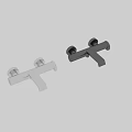 Modern Chrome Wall Mounted Faucet With Sleek Design And Control Handles