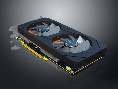 High Performance Graphics Card With Dual Cooling Fans And Efficient Heat Sink Design 3d model