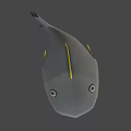 Gray Cartoon Fish with Piano Keys Mouth and Yellow Fins Musical Instruments Art Supplies