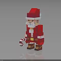 Pixel Style Santa Claus Themed Christmas Decorative Furniture Figurine Ornament