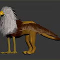 3D Designed Eagle Shaped Toy Figure With White Feathers Brown Wings Yellow Beak Claws