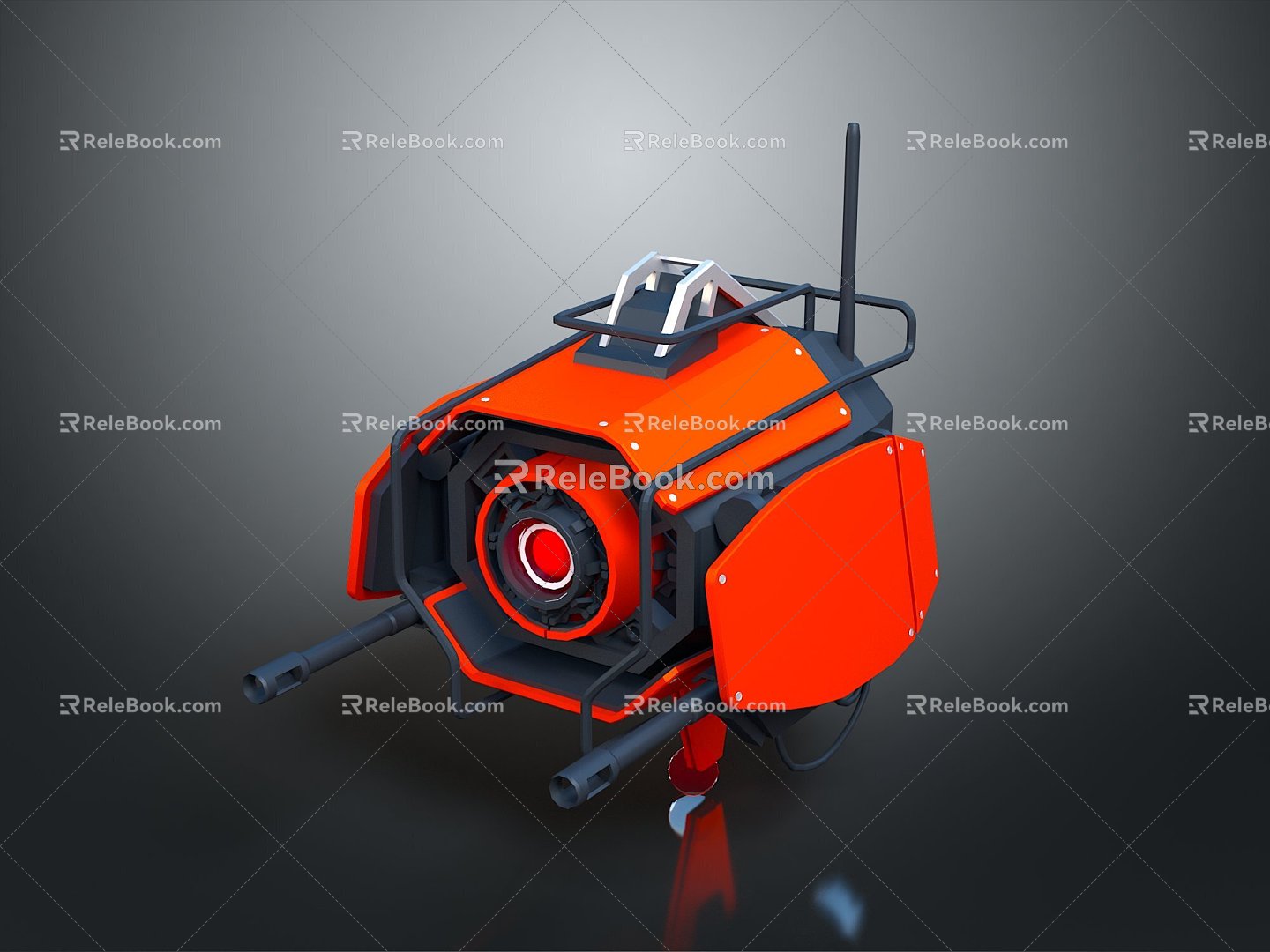 Turret Turntable Railgun Sci-fi Tower Defense Game Tower Defense Sci-fi Turret Game Turret Game Battery 3d model