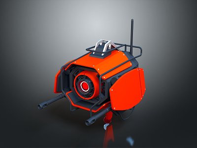 Turret Turntable Railgun Sci-fi Tower Defense Game Tower Defense Sci-fi Turret Game Turret Game Battery 3d model