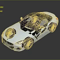 White Convertible Sports Car With Modern Design Black Roof And Two Door Black Wheels