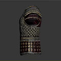 Ancient Warrior Armor With Gold Ornaments Red Accents And Intricate Carvings
