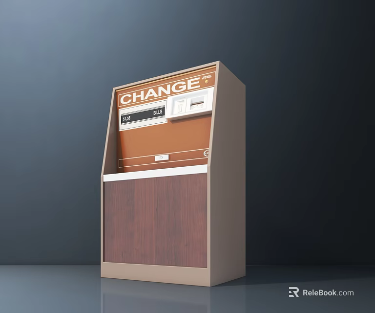 Public Change Machine As Essential Public Facility For Coin Exchange Service 3d model 