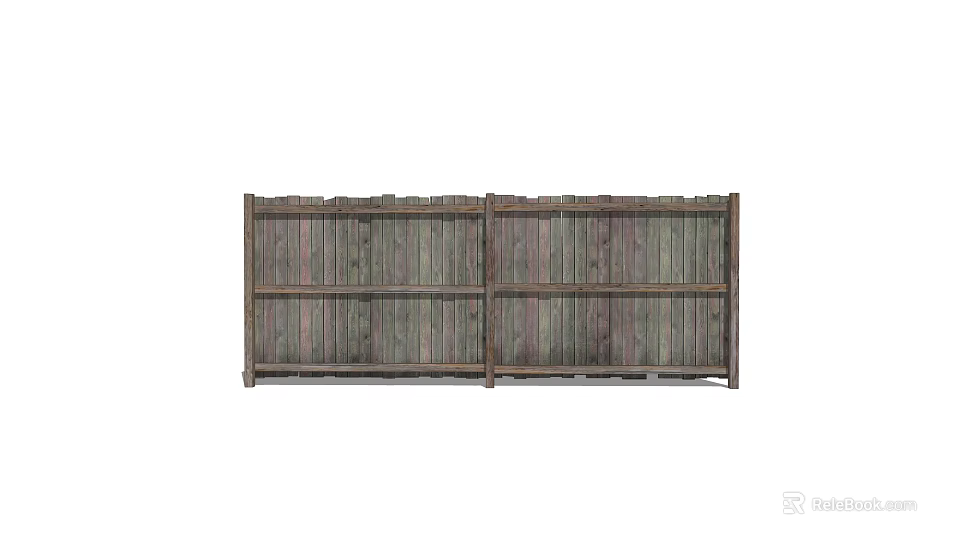 Wooden Fence with Rustic Slats for Garden Privacy and Outdoor Decoration 3d model 