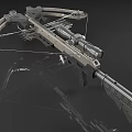 Tactical Crossbow Weapon with Mounted Scope Metal Frame and Mechanical Components Design Features 3d model