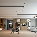 Modern Fitness Gym With Spacious Interior Various Workout Equipment Large Windows And Wooden Flooring