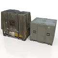 Military Storage Boxes With Large Canvas Covered Unit And Small Hard Shell Container