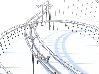 Amusement park roller coaster track 3d model