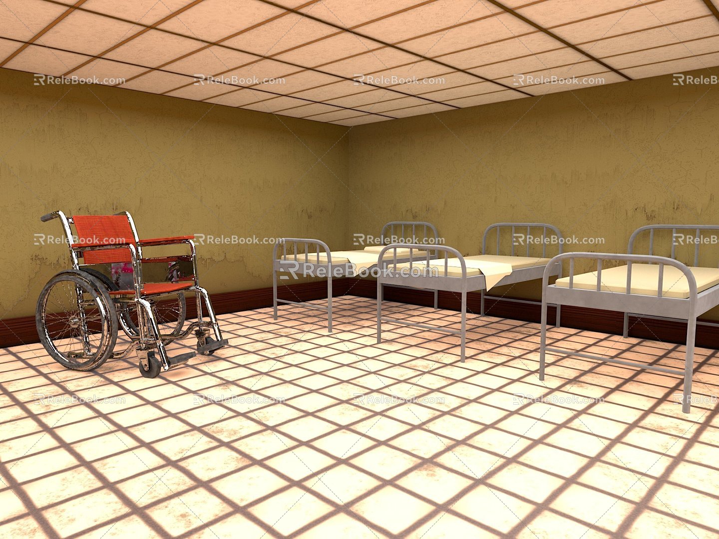 Wheelchair Folding Wheelchair Medical Equipment Medical Facilities Medical Items Hospital Equipment Hospital Items 3d model