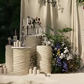 971YY Cream Wind Niche Display Area 3d model