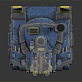Futuristic Blue And Gray Tank 3D Model Featuring Detailed Tracks Antenna And Cannon Design