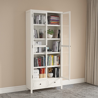 Open the door, open the drawer, bookcase, bookshelf 3d model