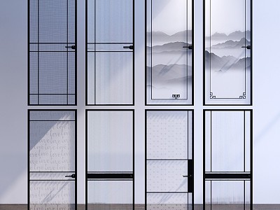 Modern door glass door combination model